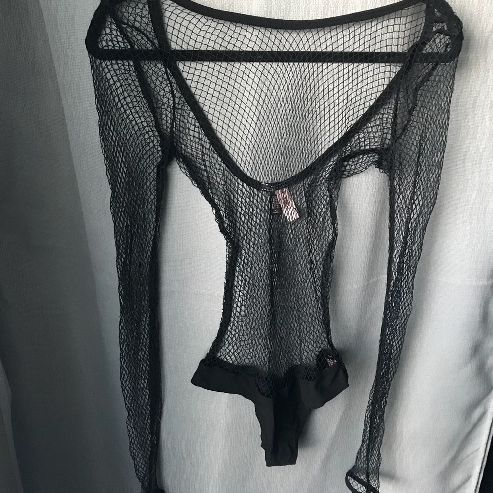 Victoria’s Secret fishnet longsleeve bodysuit. M